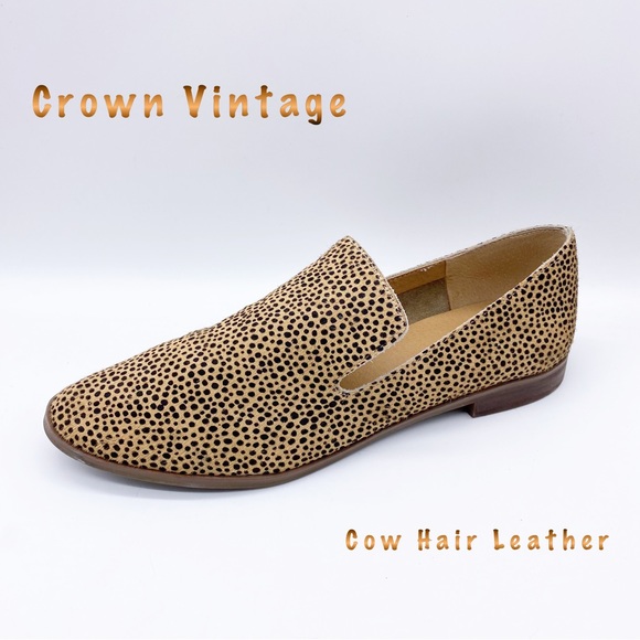 Crown Vintage Shoes - Crown Vintage- Cow Hair Leather Upper Cheetah Loafer 10